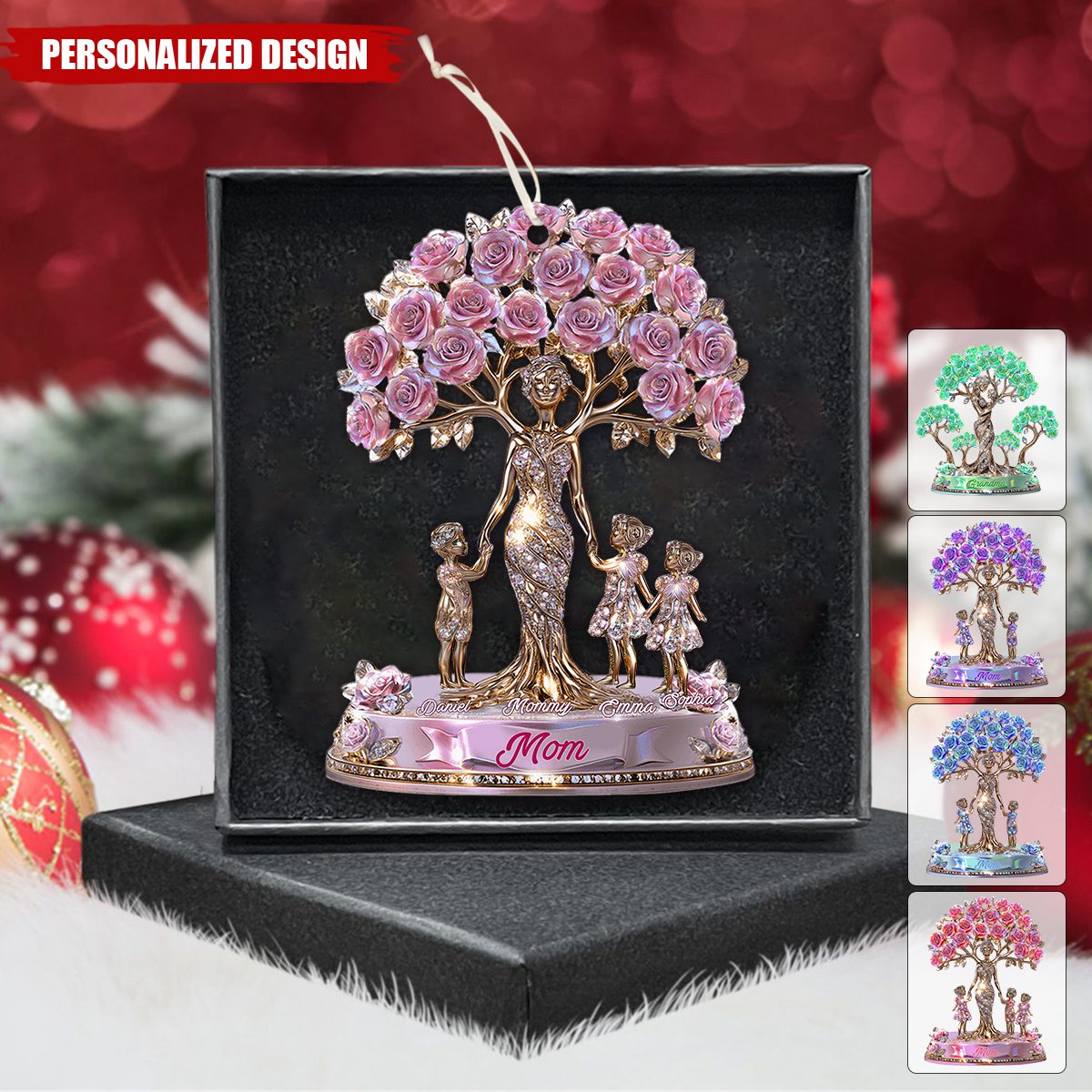 The Love Between Mother And Her Kids-Personalized Mother Transparent Ornament