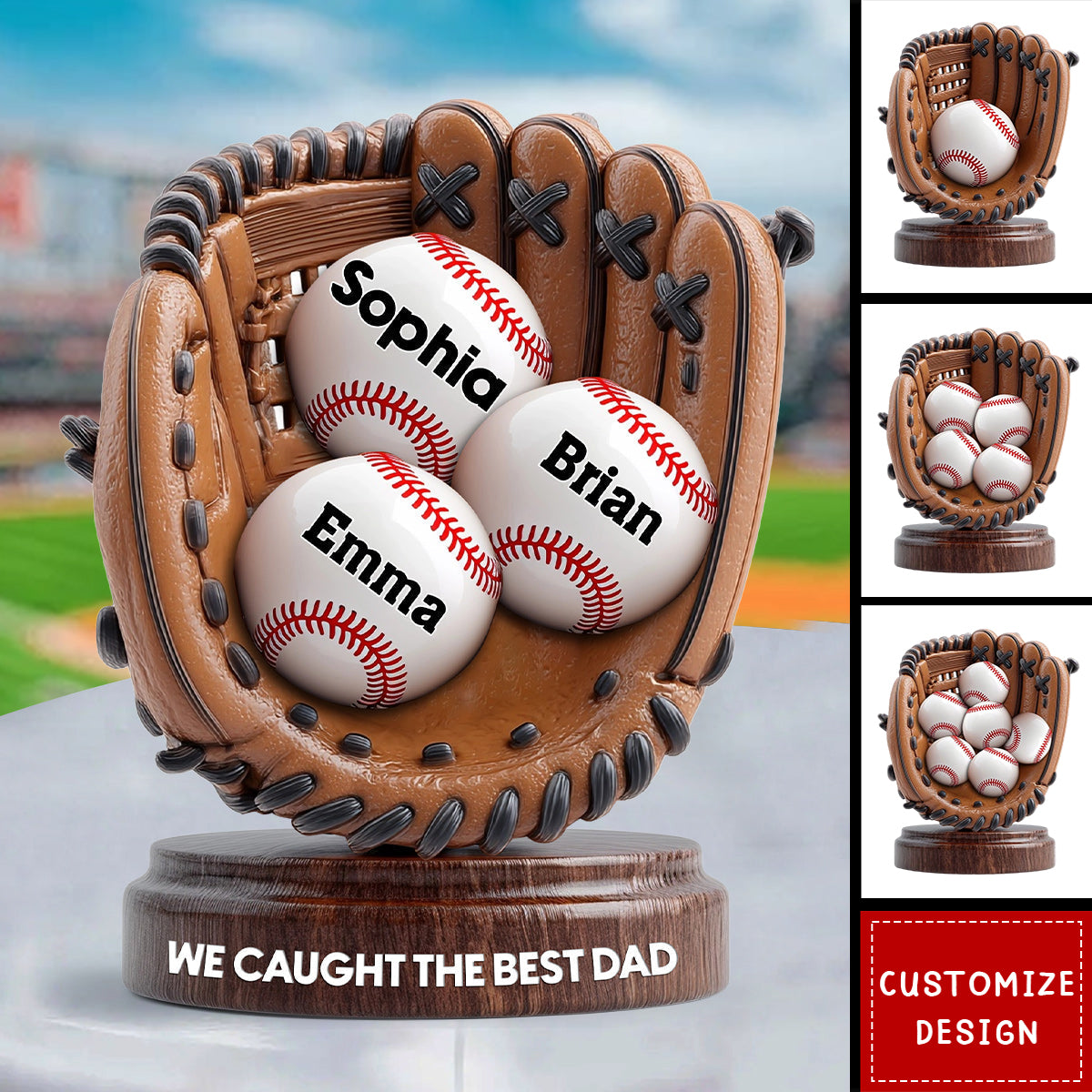 We Caught The Best Dad - Personalized Baseball Acrylic Plaque