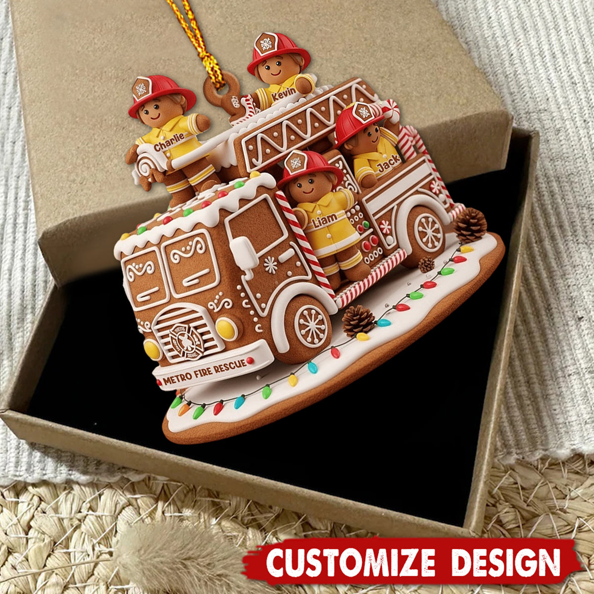 Heroes With Festive - Personalized Firefighter Ornament
