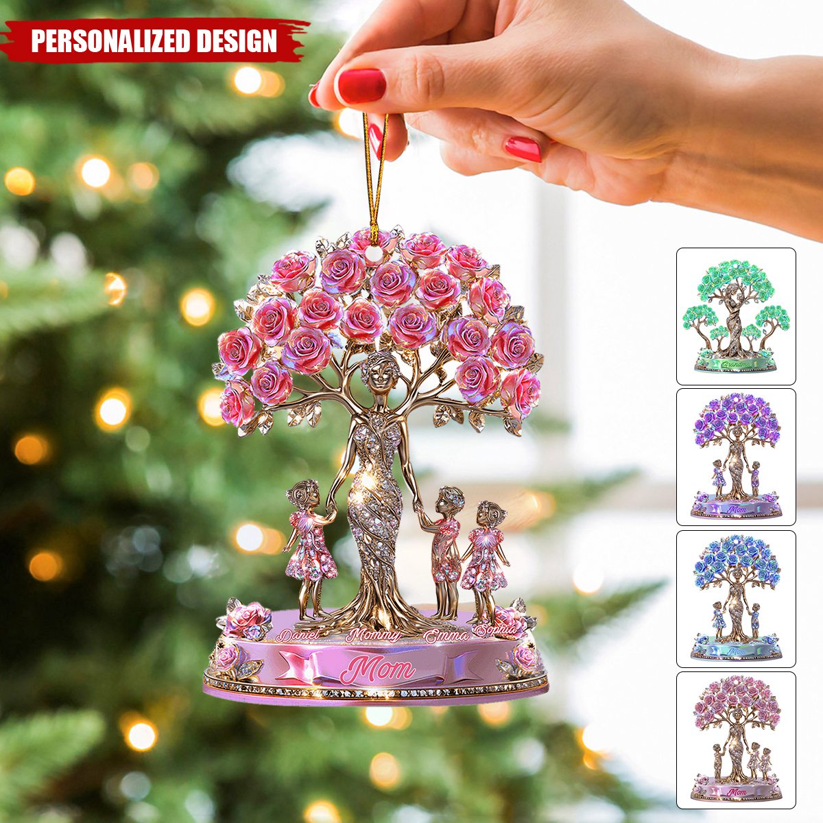 The Love Between Mother And Her Kids-Personalized Mother Transparent Ornament