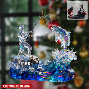 Personalized fishing themed ornaments