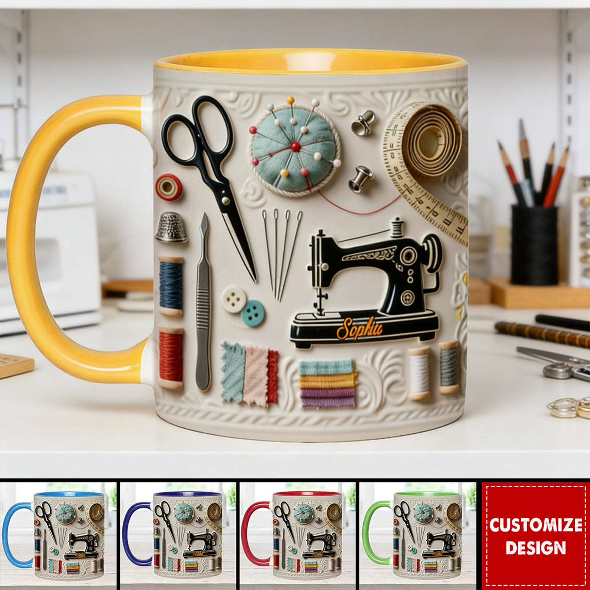 Love Sewing - Personalized Sewing Accent Mug