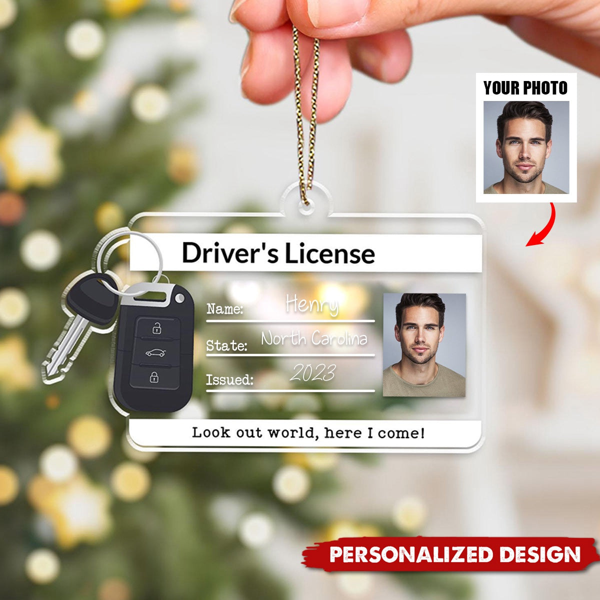2024 New Release Personalized New Driver Ornament,Drivers License Ornament,Drivers Permit Christmas Ornament