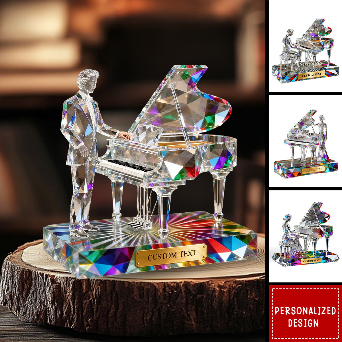 Personalized Stained Glass Piano Acrylic Plaque