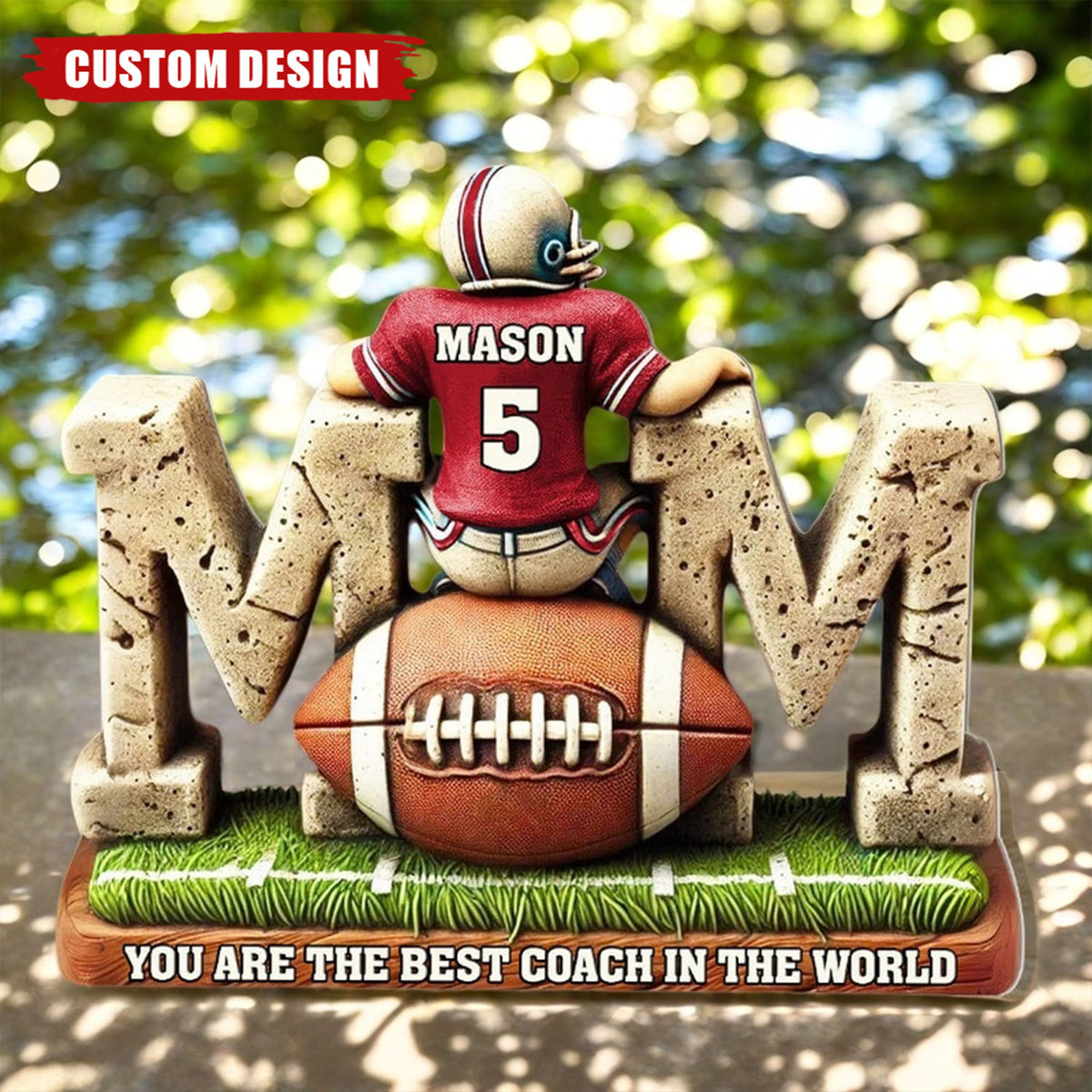 Personalized Football Mom Acrylic Plaque, Gift For Football Lover