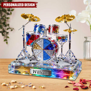 Personalized Stained Glass Drum Set Acrylic Plaque