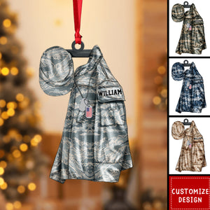 US Air Force,Army,Marine,Navy Uniform - Personalized Christmas,Car Ornament