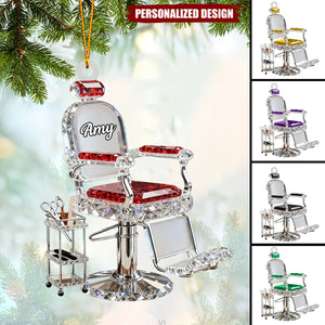 Personalized Barber Chair Christmas Ornament-Stylist Present