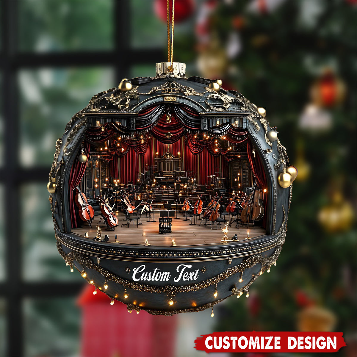 Personalized Concert Hall Christmas Ornament - Gift For Music Enthusiast Gift