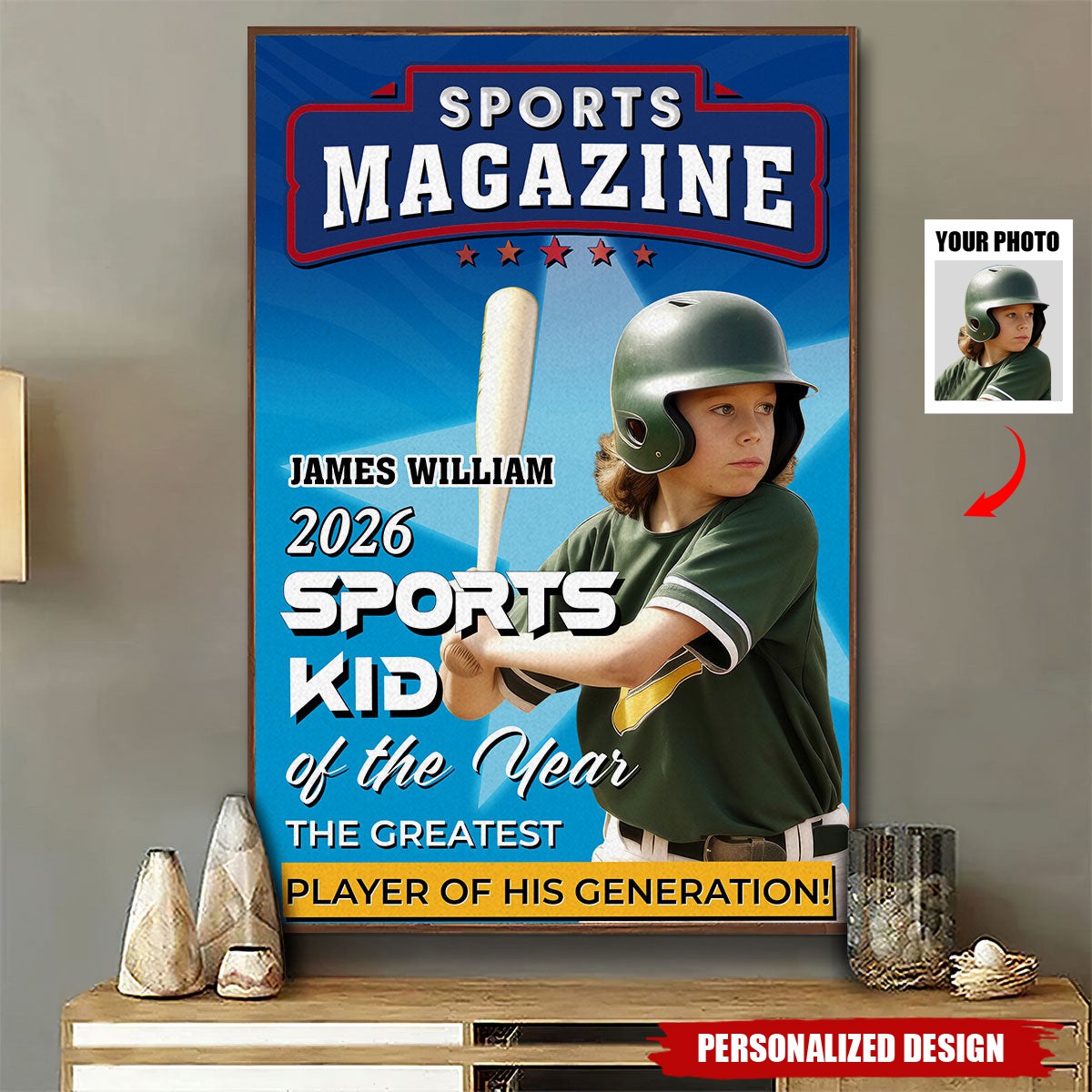 Personalized Sports Kid Of The Year Poster