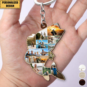 Fishing Photo Collage Personalized Keychain- Gift For Fishing Lovers