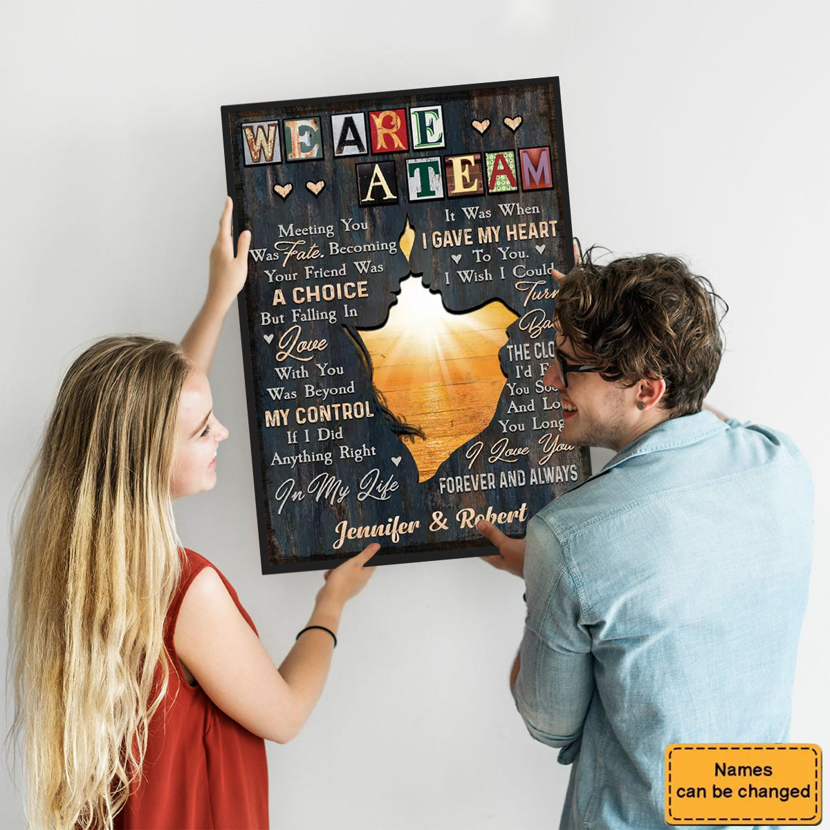 Personalized We're A Team Poster-Gift For Couple Anniversary