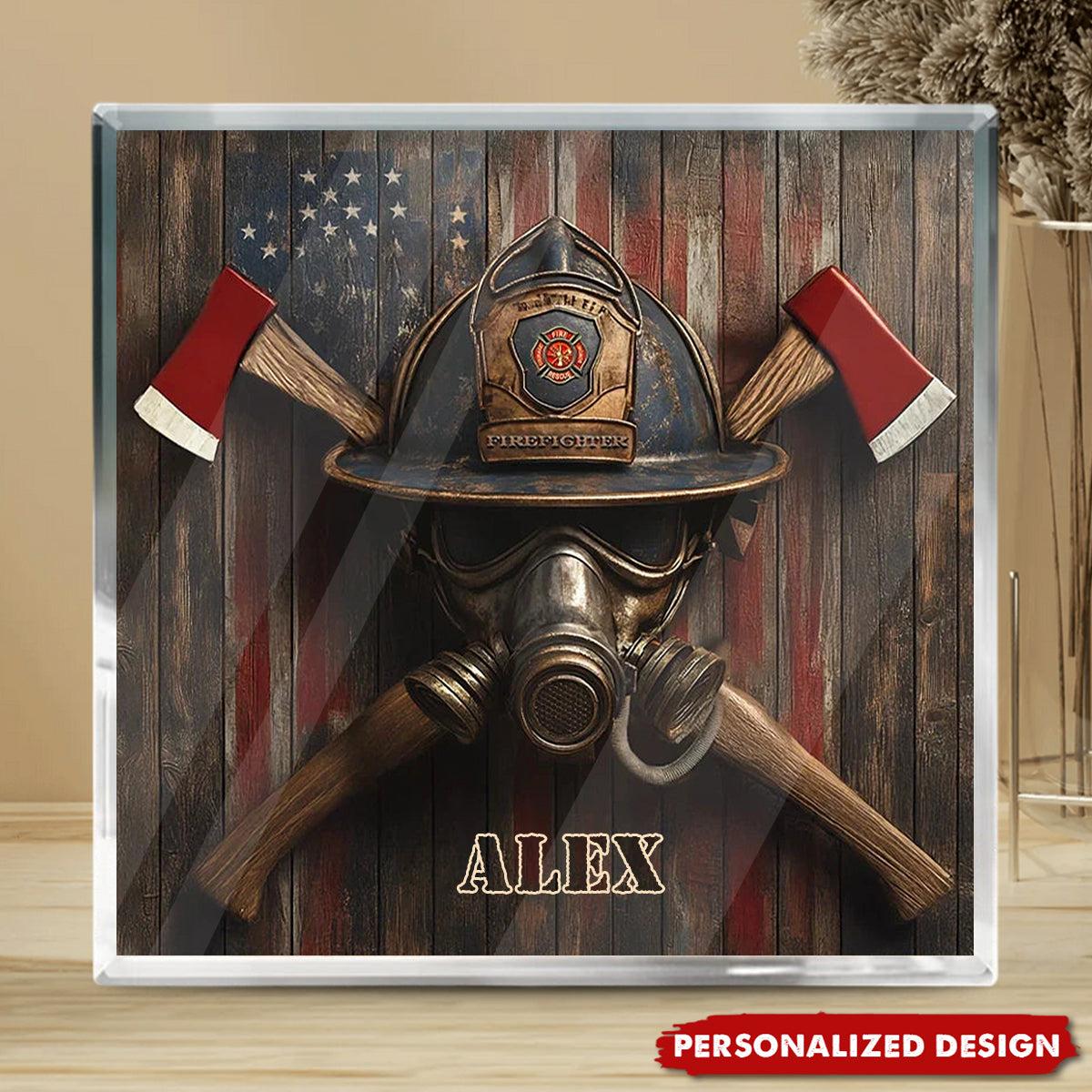 Firefighter's Honor Emblem-Personalized Plaque