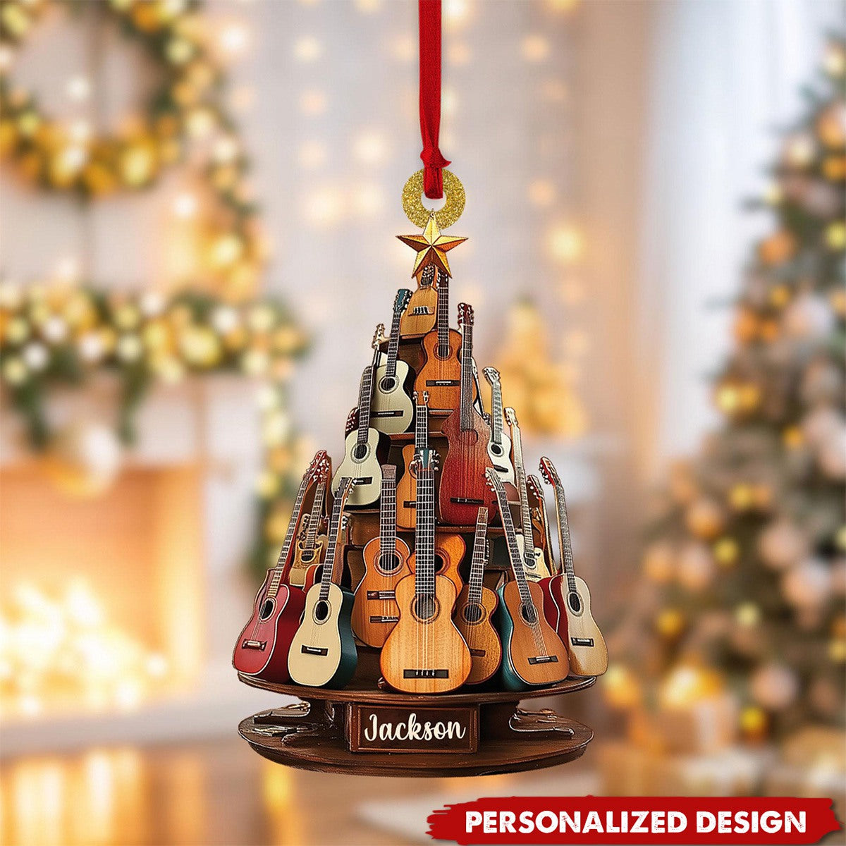 Personalized Classic Guitar Ornament-Gift for Music Lovers, Guitar Players