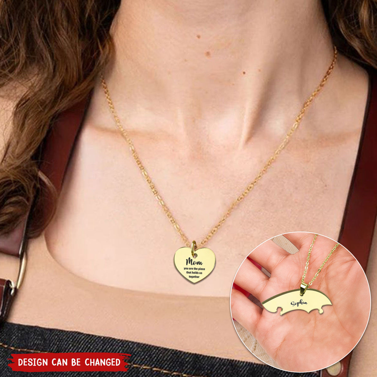 You Are The Piece That Holds Us Together - Personalized Mother Matching Pendant Necklace