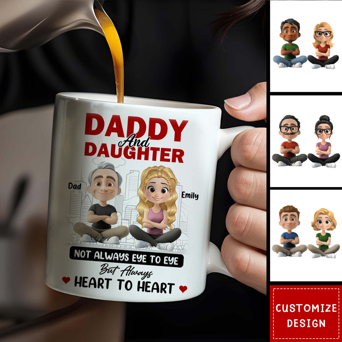 Dad And Daughter Share Love - Personalized Custom Coffee Mug