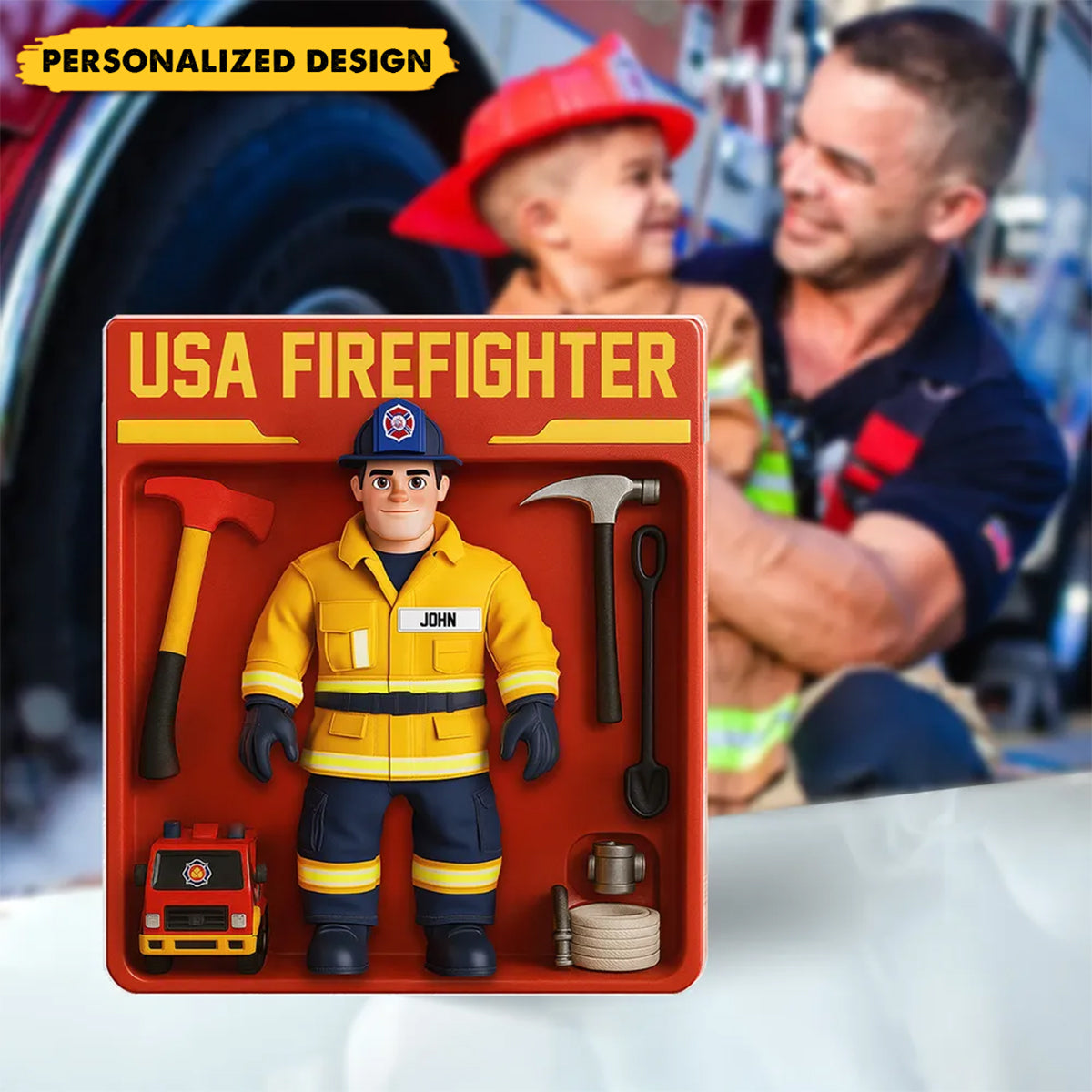 Personalized USA Firefighter Acrylic Plaque Decor-Gift for Firefighters