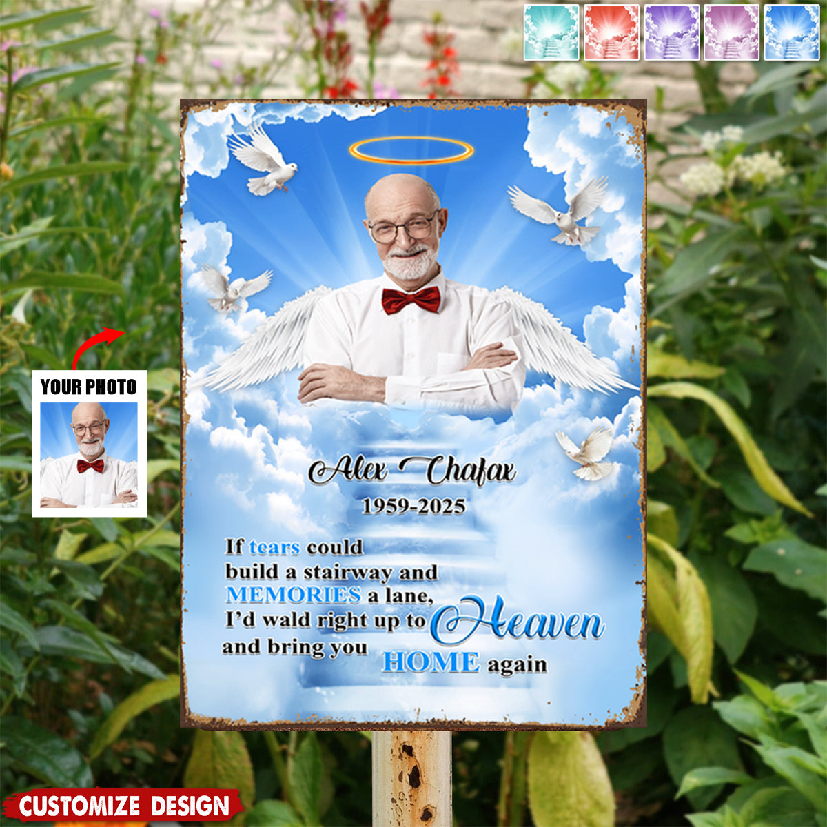 If Tears Could Build A Stairway Personalized Metal Sign - Memorial Gift For Loss Of Loved One