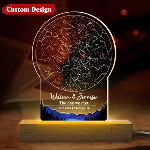The Day We Met - Couple Personalized Shaped 3D LED Light - Gift For Couple