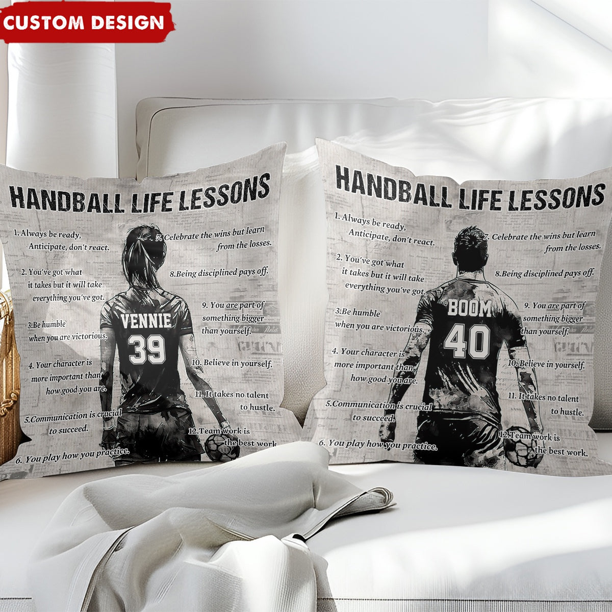 Personalized Handball Life Lessons Pillow-Gift For Handball Lovers