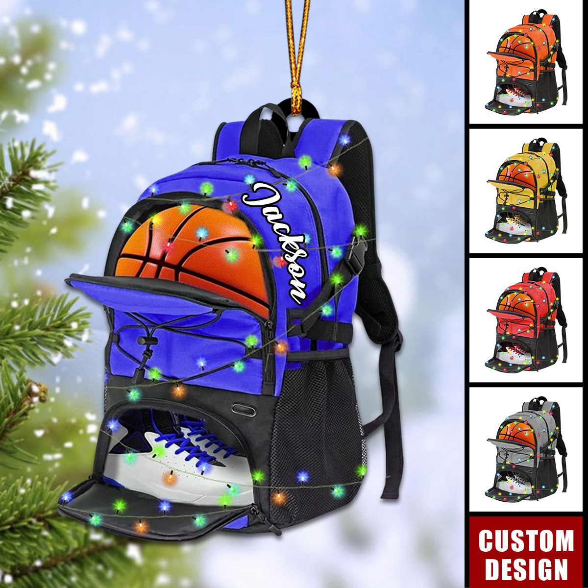 Personalized Basketball Bag Christmas Ornament - Gift For Basketball Players