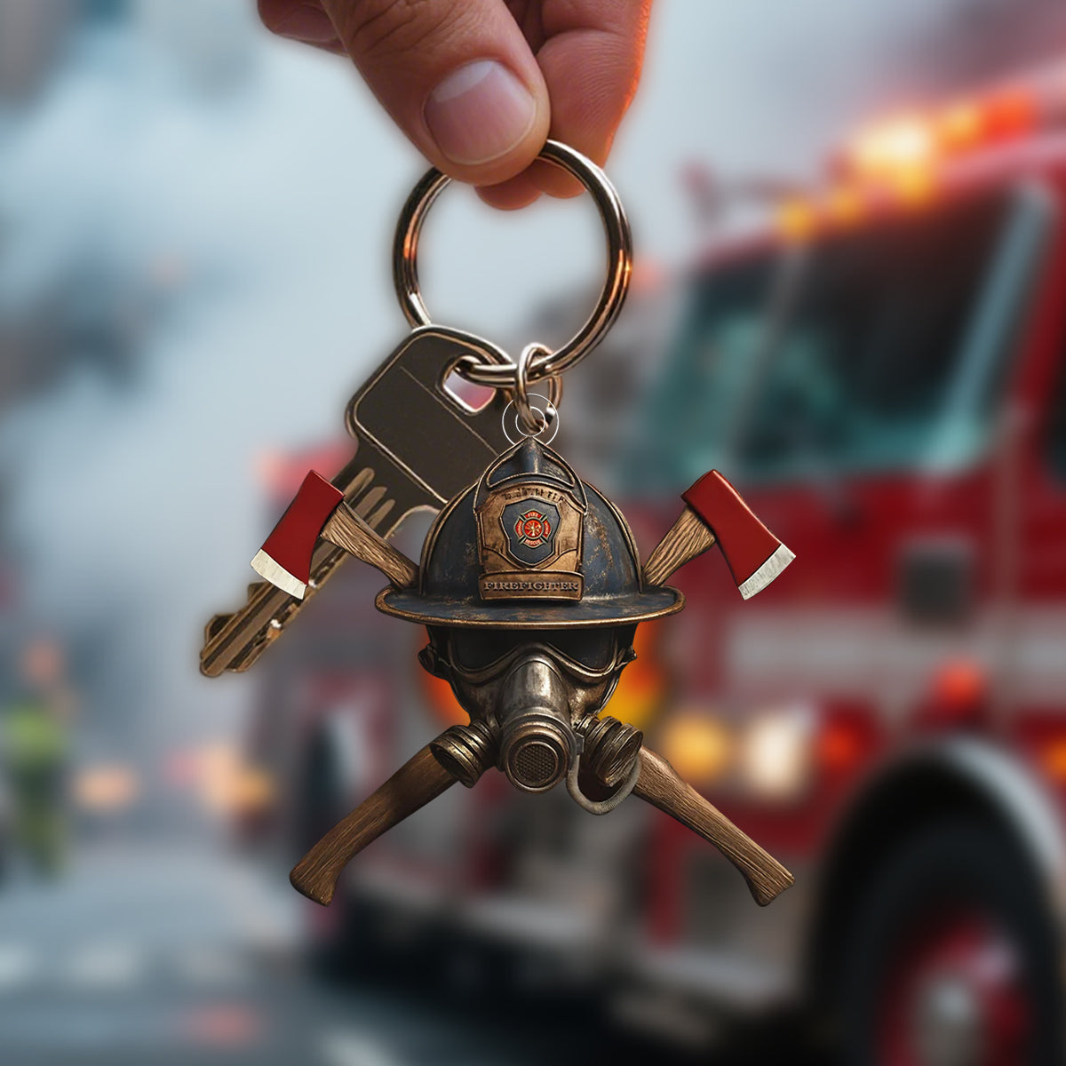 Firefighter's Honor Emblem Acrylic Keychain, Gift for Firefighter