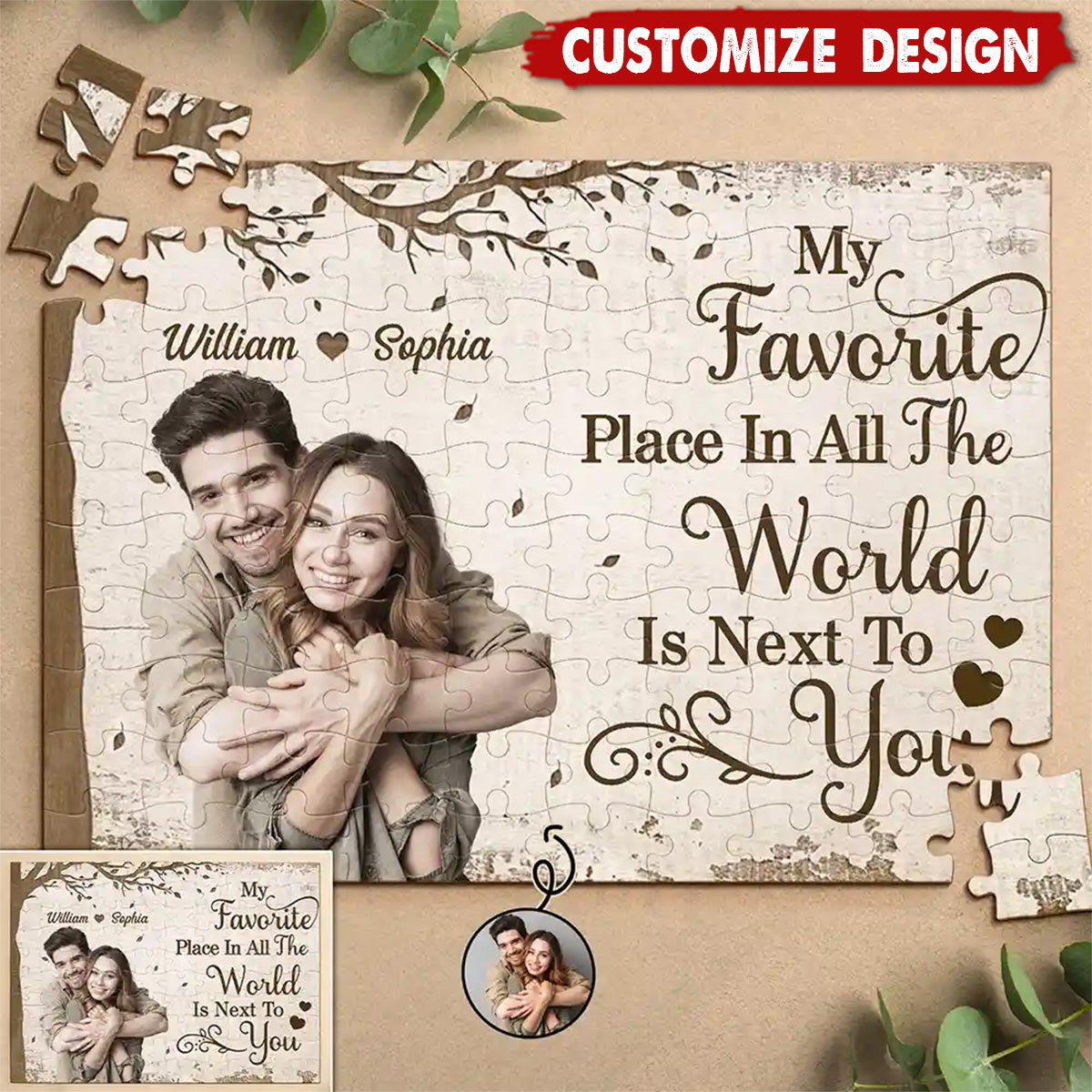 Custom Photo My Favorite Place In All The World - Personalized Jigsaw Puzzle