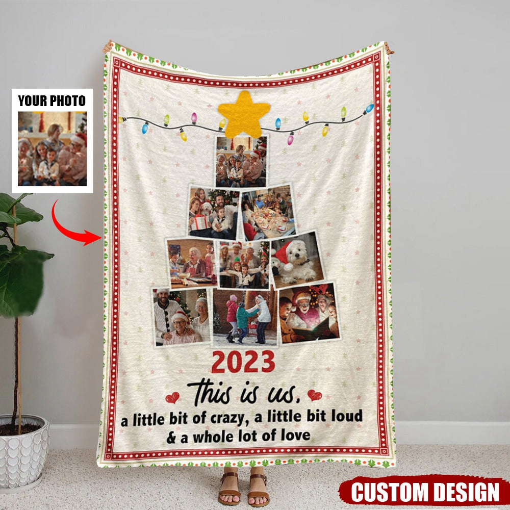 This Is Us Photo Family Christmas Tree - Personalized Photo Blanket