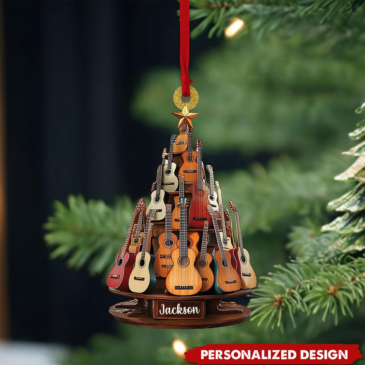 Personalized Classic Guitar Ornament-Gift for Music Lovers, Guitar Players