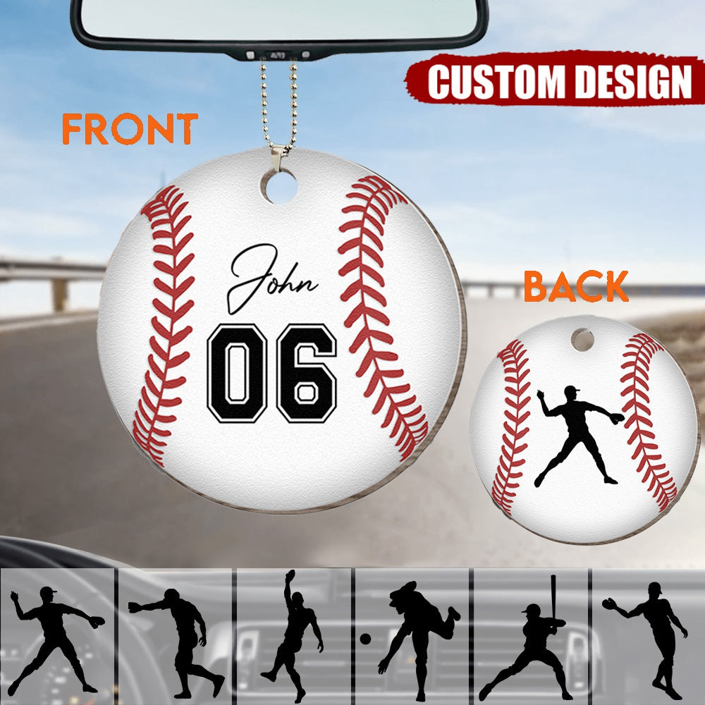 Baseball Ball - Personalized  Wooden Car/Christmas Ornament