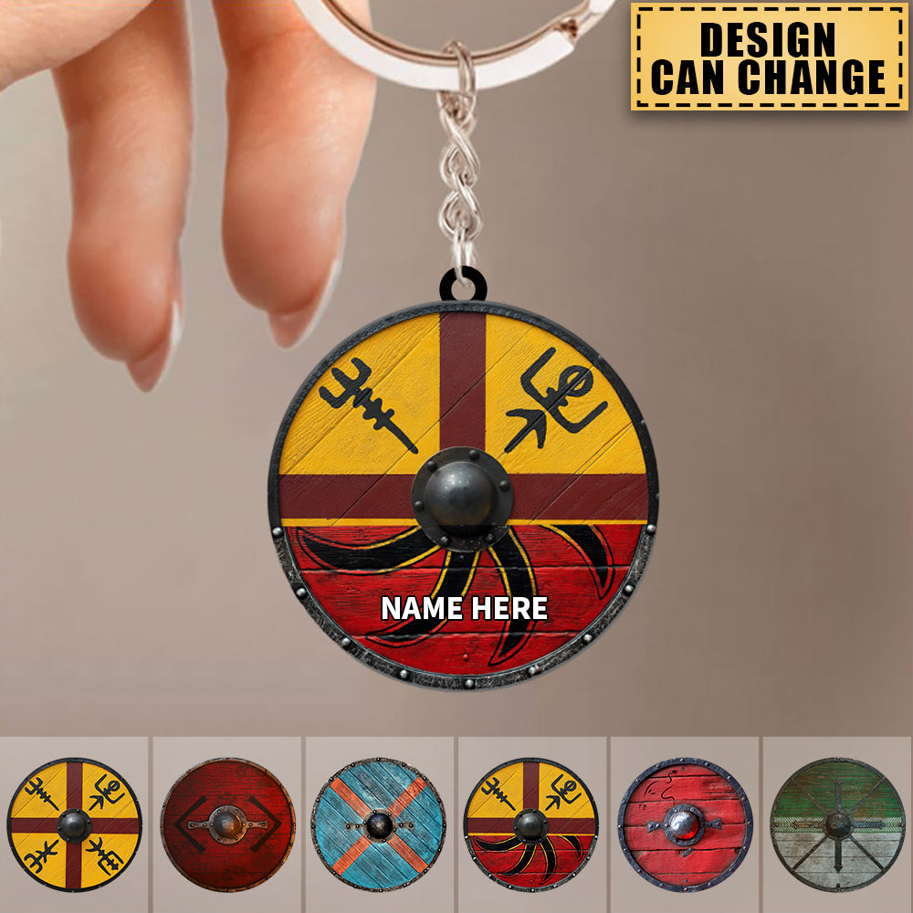 Personalized Viking Shields Warrior Keychain