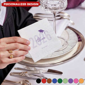 Personalized Graduation Napkins-Graduation Party Decor