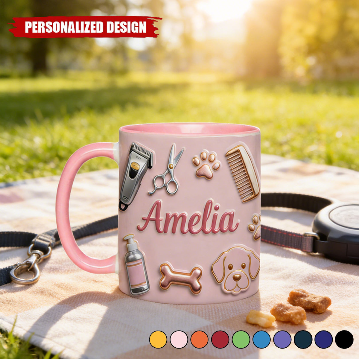 Dog Groomer - Personalized Dog Groomer Accent Mug & Coaster