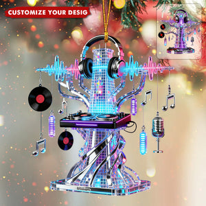 Personalized DJ Tower Theme Christmas Ornament