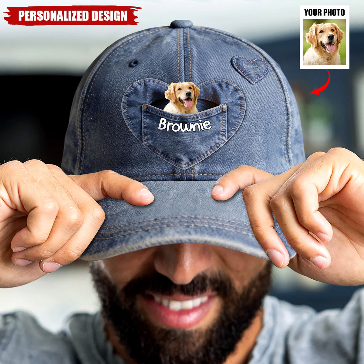 Personalized Upload Photo Dog Cap-Gift For Dog Lover
