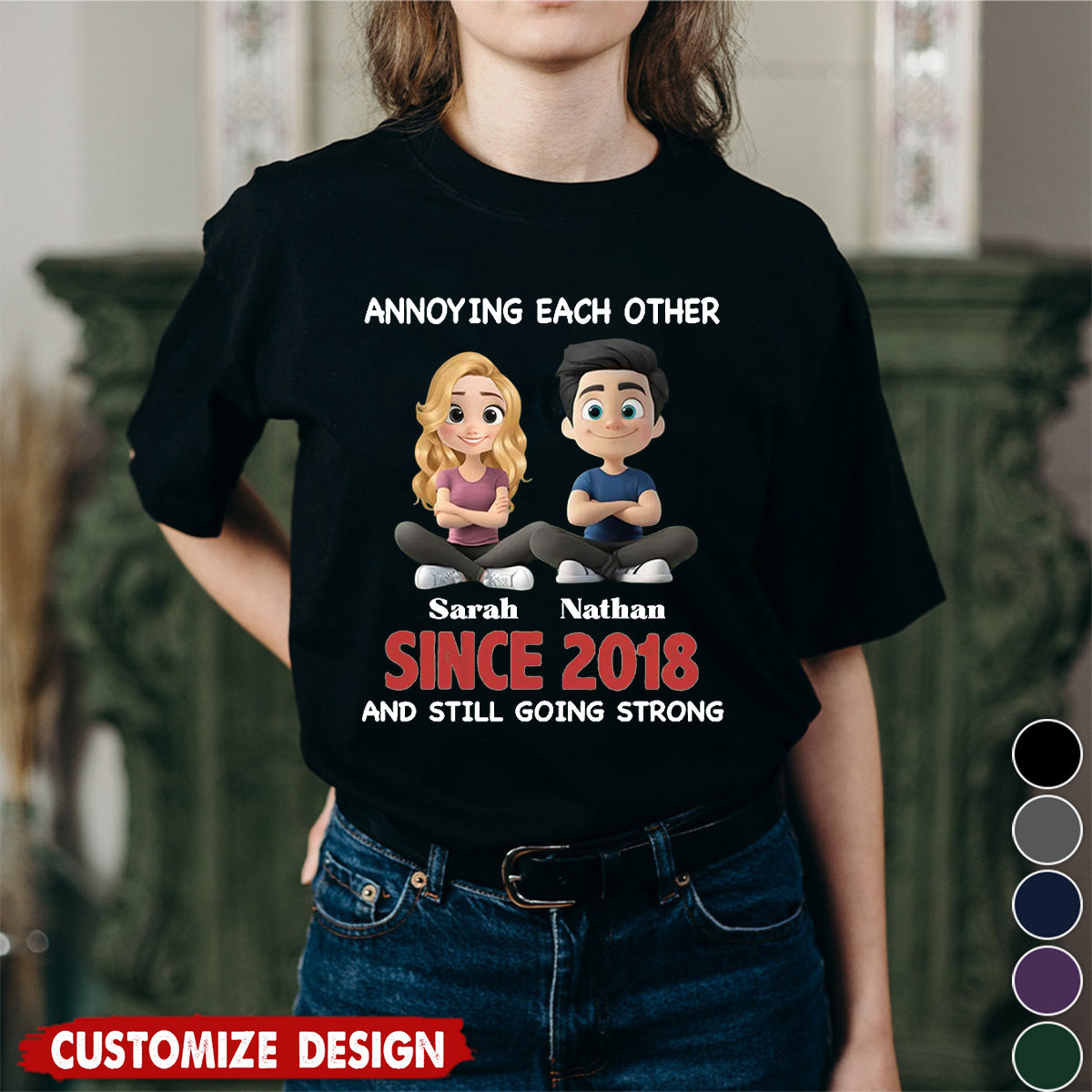 Together Forever - Personalized Unisex T-shirt - Gift For Couple