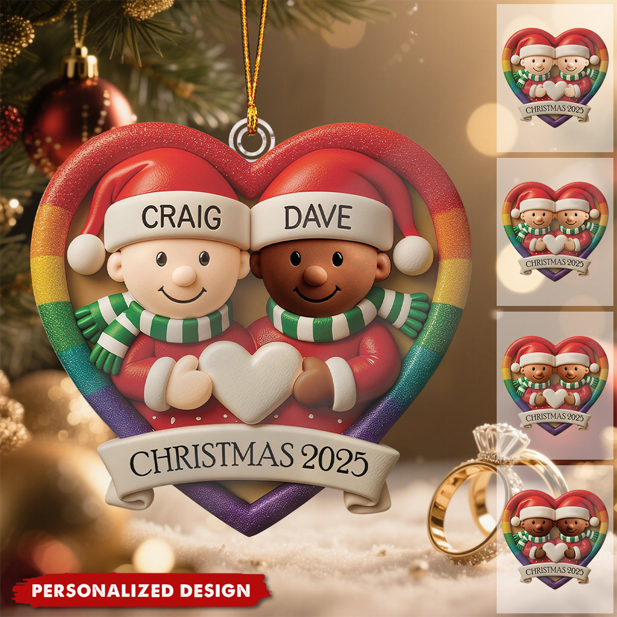 Personalized Same Sex Couple Christmas Ornament