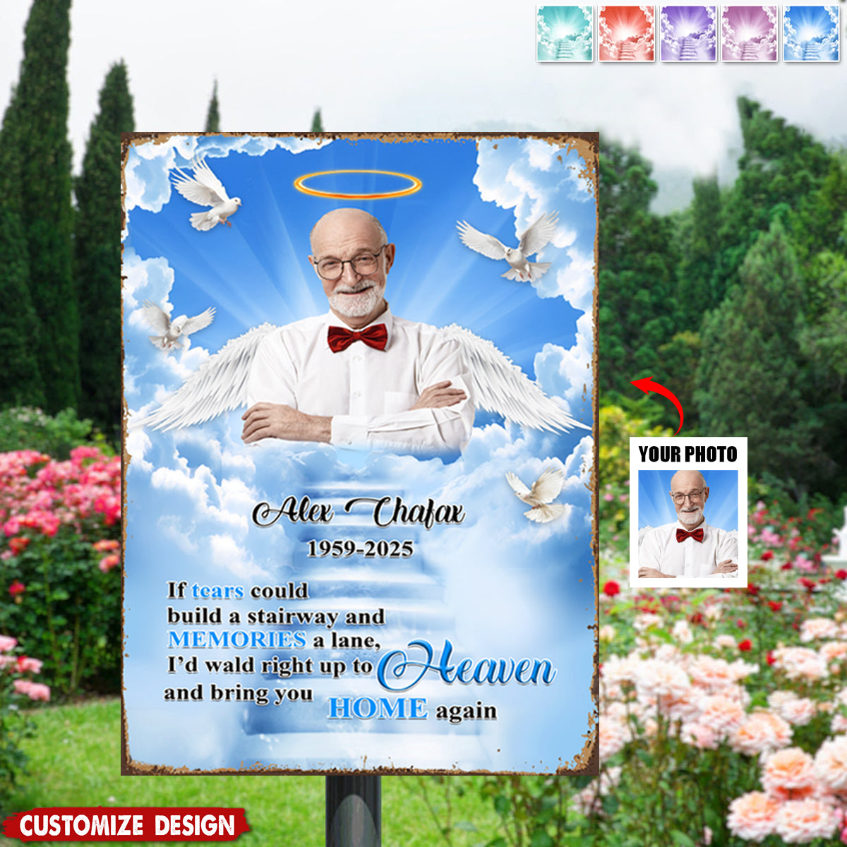 If Tears Could Build A Stairway Personalized Metal Sign - Memorial Gift For Loss Of Loved One