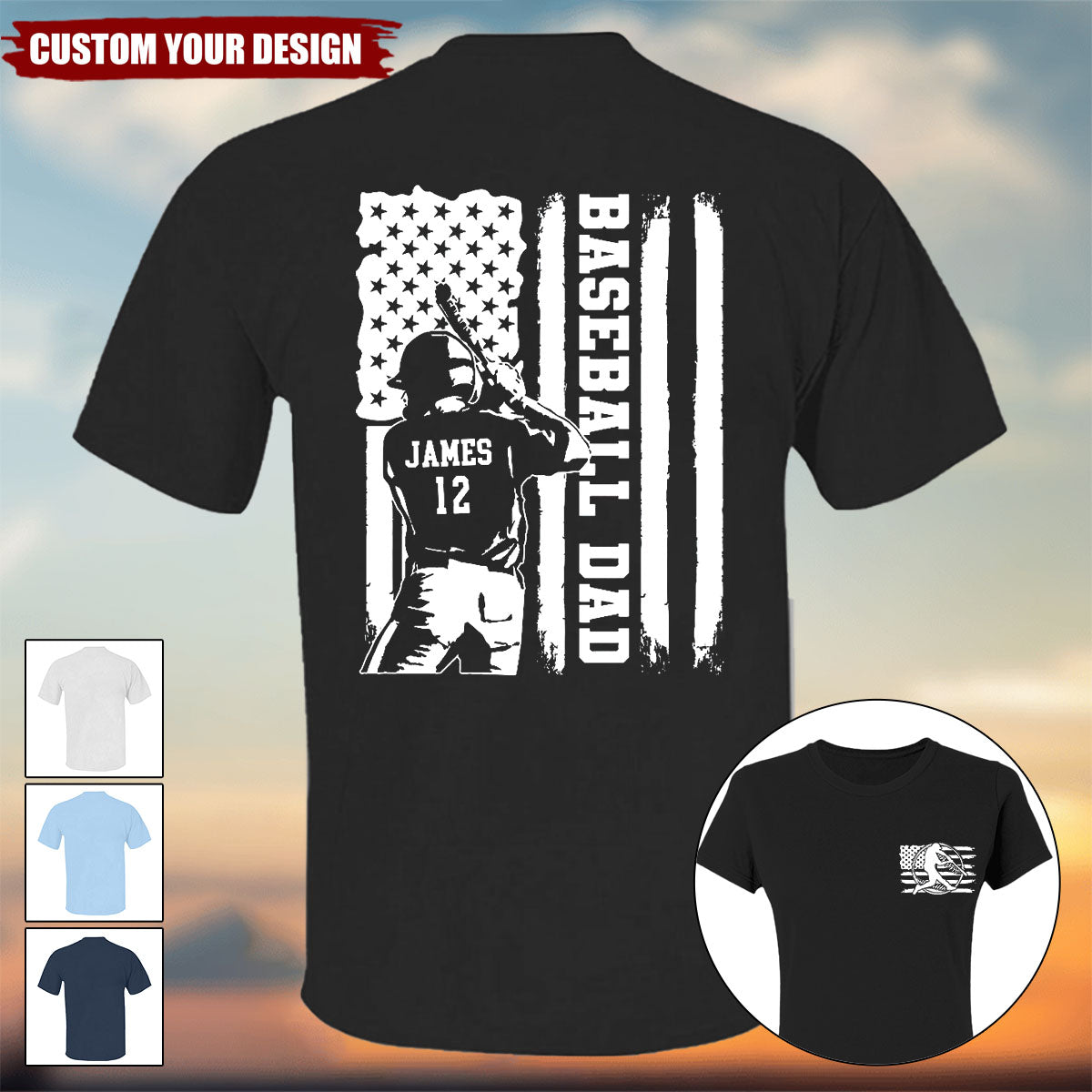 Personalized Baseball Dad Shirt, Gift For Dad/Grandpa, Father's Day Shirt, Baseball Lover Shirt