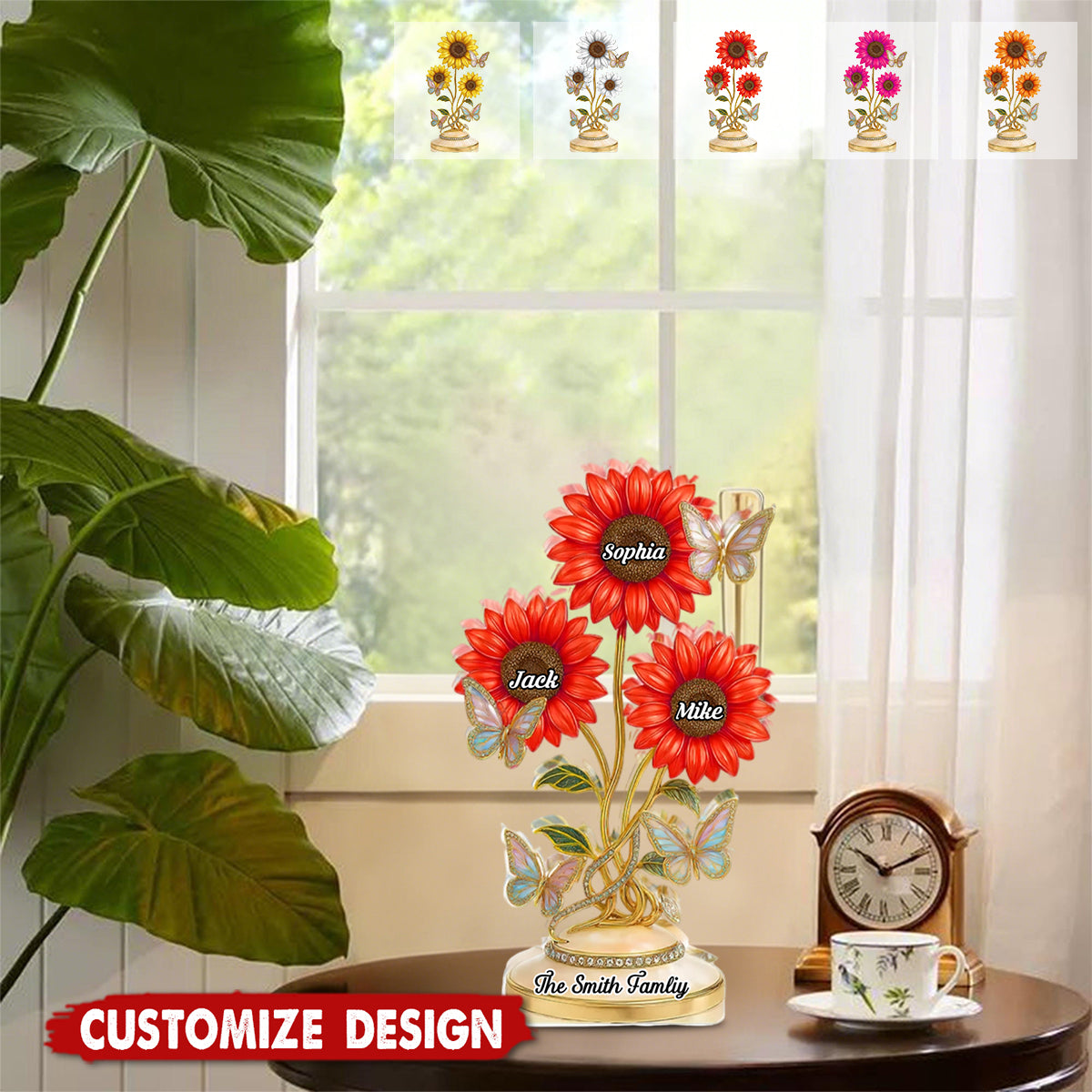 Our Family Sunflowers - Personalized Shaped Acrylic Plaque