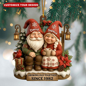 Personalized Christmas Ornament for Couples, Growing Old Together Decoration, Anniversary Gift for Him & Her