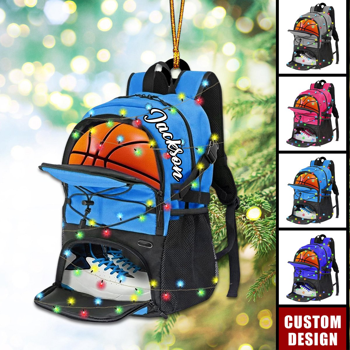 Personalized Basketball Bag Christmas Ornament - Gift For Basketball Players