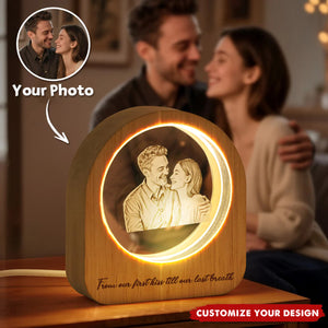 Personalized 3D Crystal Photo Portrait LED, Engraved Crystal Photo Night Light, Family Photo Gift