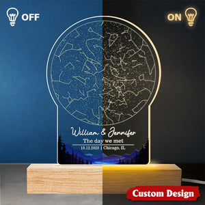 The Day We Met - Couple Personalized Shaped 3D LED Light - Gift For Couple
