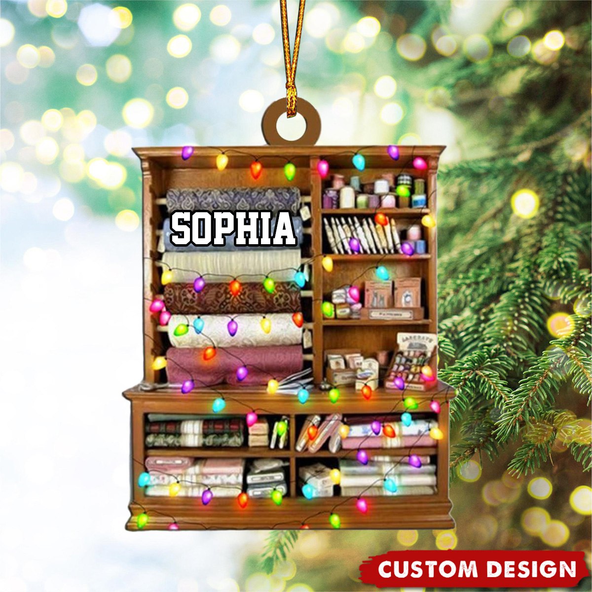 Personalized Sewing Lights Ornament, Gift For Sewing Lovers - 2024 New Release