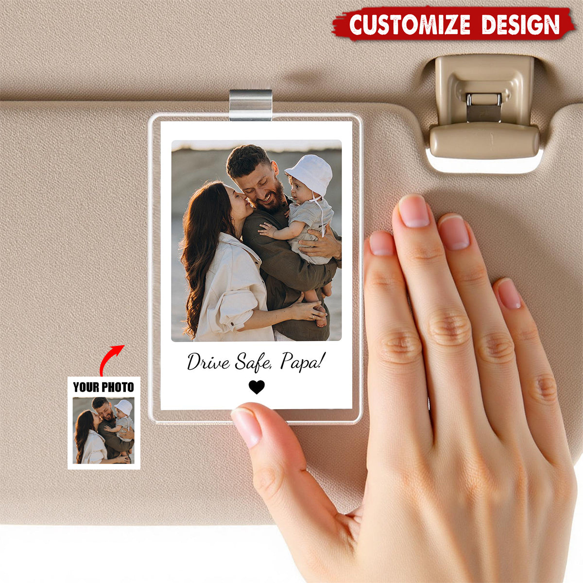 Drive Safe Daddy - Personalized Car Visor Clip - Father's Day,Birthday Gift For Dad,Grandpa