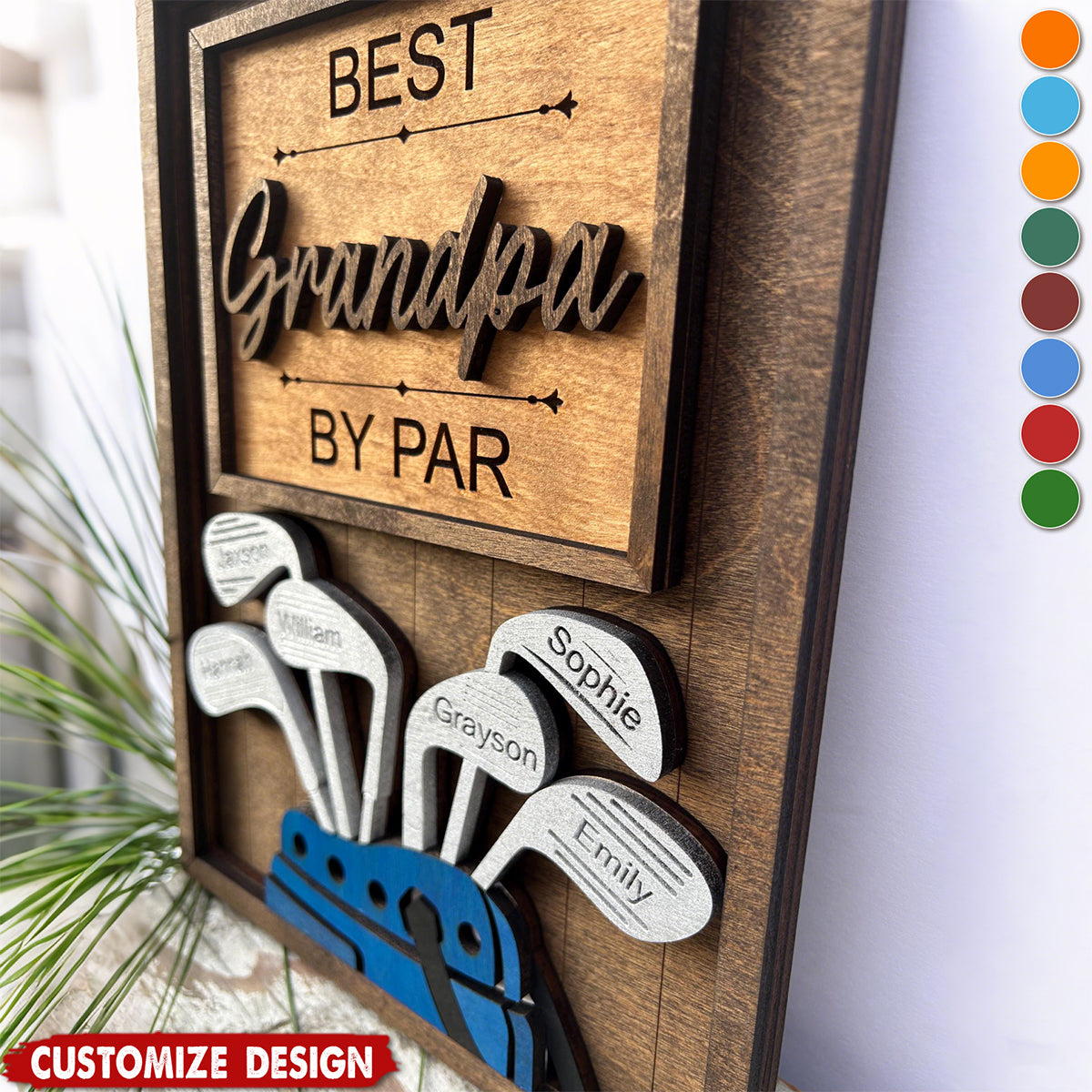 Best Dad by Par-Personalized 2-Layered Wooden Plaque-Father’s Day Gift