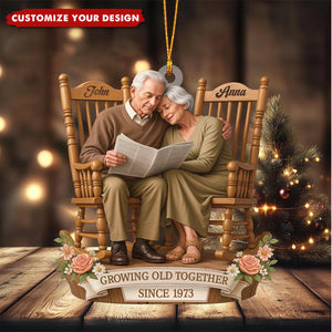 Personalized Going Old Together Couple Christmas Ornament, Anniversary for Husband Wife