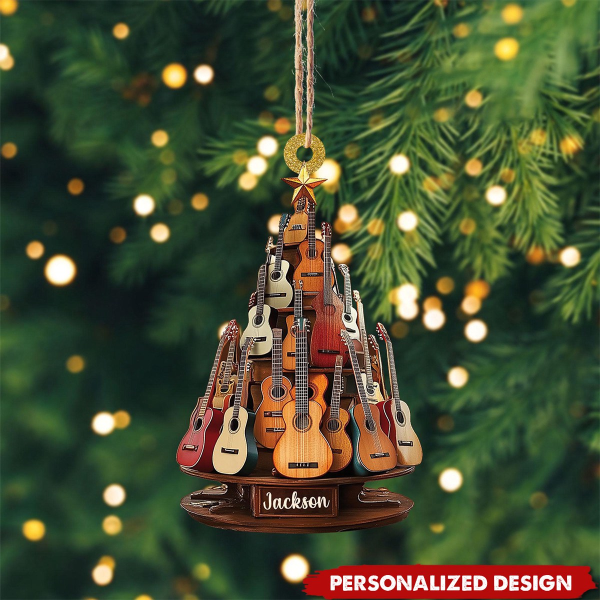 Personalized Classic Guitar Ornament-Gift for Music Lovers, Guitar Players