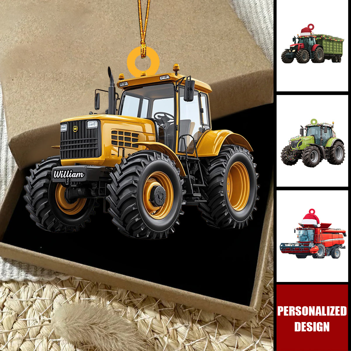 Persoanlized Farmer Tractor Acrylic Ornament - Gift For farmer